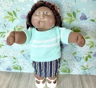 Cabbage Patch Kids Doll African American Brown Eyes Brown Hair Signature HM2 Vtg