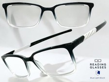 Classy Contemporary Modern Sporty READING EYE GLASSES READERS Black Frame 2.00