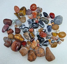 Tumbled Stones Earth Tones Browns Black Redish