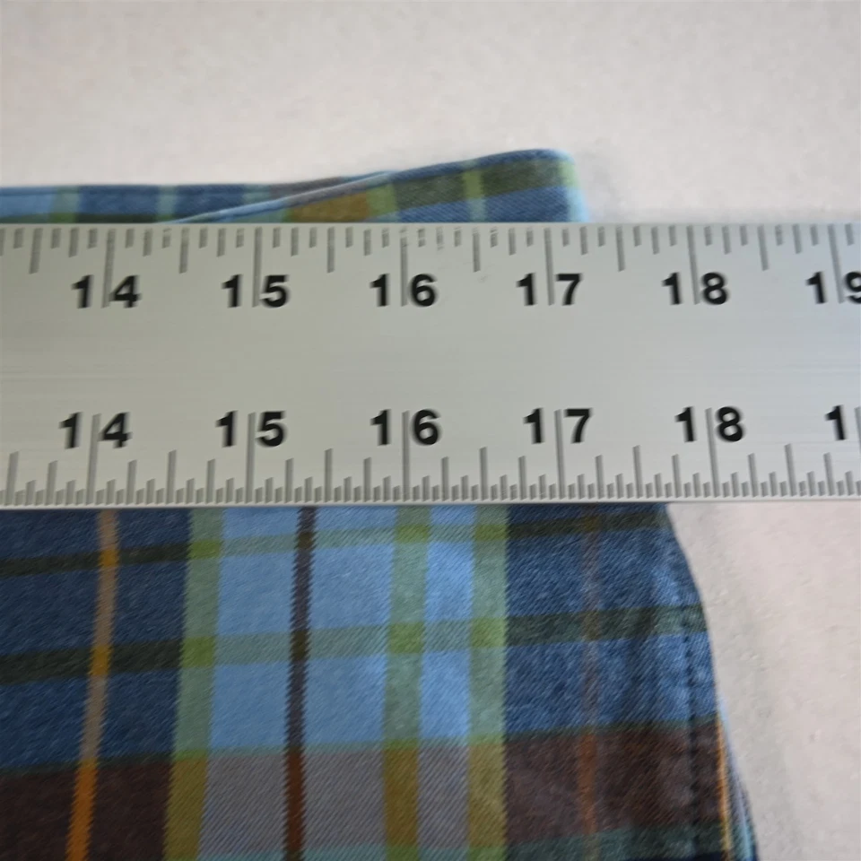 Pantalones clásicos para hombre Lacoste 34x30 azul a cuadros 100 % algodón frente plano Foto 2 de 4