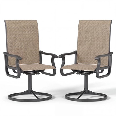 ELPOSUN Patio Swivel Chairs Set of 2, Outdoor Dining Chairs High Back All Weathe