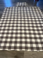 Quilt Queen Size 91   x78    Brown And White Squired Design With A Pillow Sham
