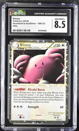 CGC 8.5 Blissey 2010 HeartGold & SoulSilver 106/123 Holo Pokemon Card