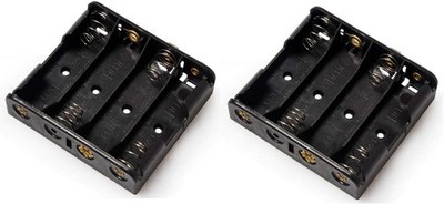4-Slot AA Battery Holder with Snap Connector 2-Pack