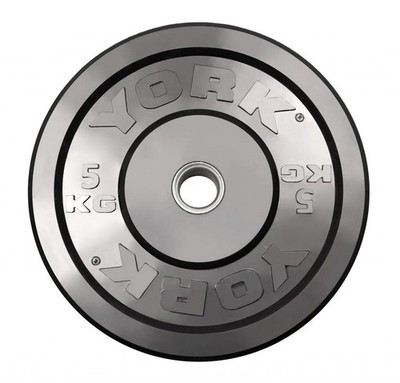 York Barbell Rubber Training Bumper Plate   Olympic Weight Plates with 2''