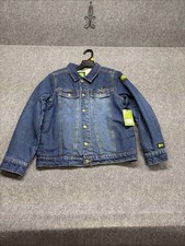 John Deere Denim Trucker Jacket Boys Sz L 10/12 Blue Sherpa Lined NWT