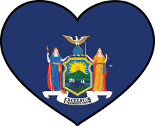 State of New York Flag Heart Sticker Decal USA New York State