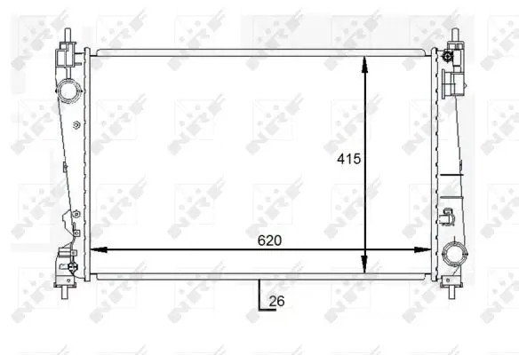 Nrf Kühler, Motorkühlung Größe 26.0 59084 - Bild 2