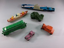 Vintage Diecast Toy Lot 6 Midgetoy Tootsie Toy Car, Ships, Tank As-Is