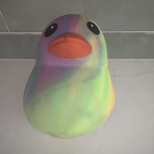 Authentic Sunny Days Jumbo Squeezy Duck Squishy Stress Toy NEW Rainbow Tie Dye