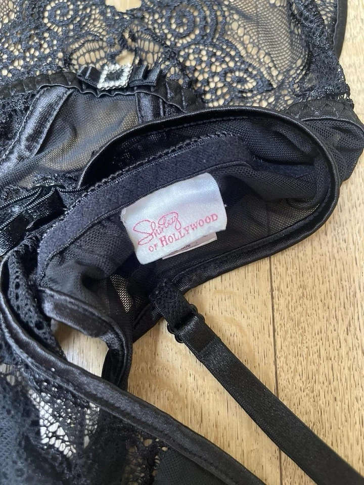 Body vintage de encaje negro Shirley of Hollywood Foto 3 de 4