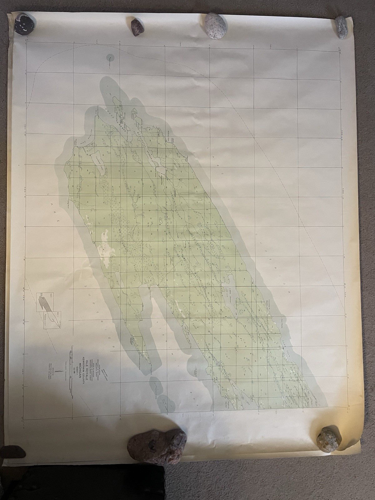 Isle Royal Keweenaw Michigan GeologicalSurveyMap56x44Inches Both Sheets 1 And 2
