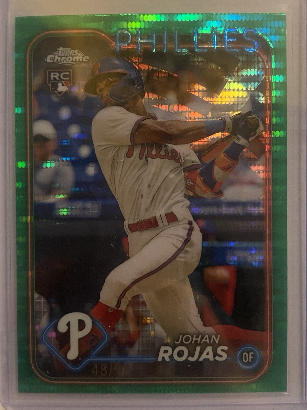 2024 Topps Chrome - Johan Rojas #273 Green Sonar Refractor /99 (RC)