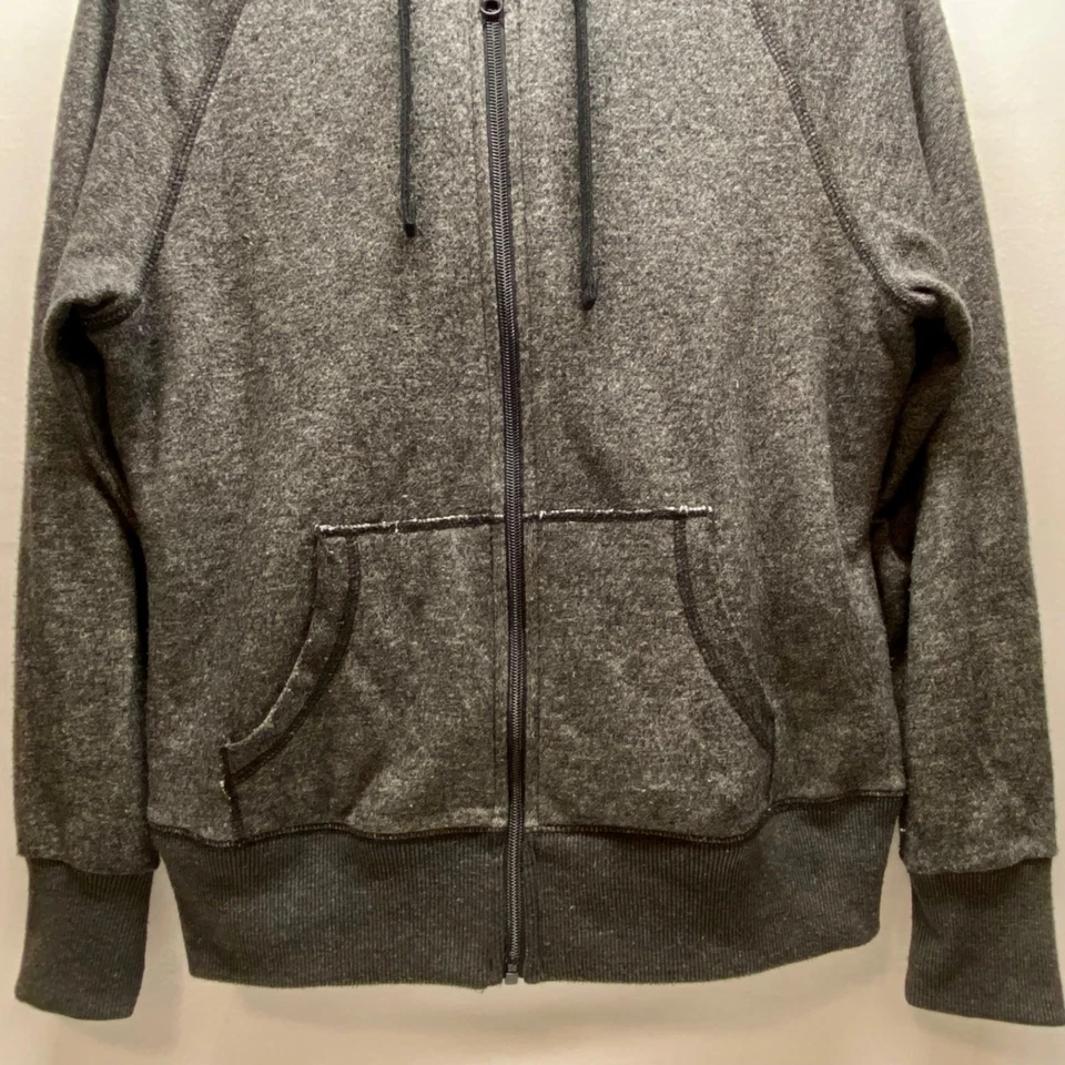 Vintage Faded Glory Full Zip Hoodie Women's Medium Charcoal Y2K Sherpa Sweater - Image 3 of 4