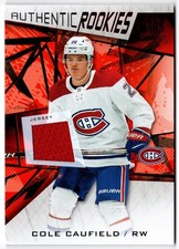 2021-22 UD SP Game Used Authentic Rookies Red Jersey COLE CAUFIELD #150 Montreal