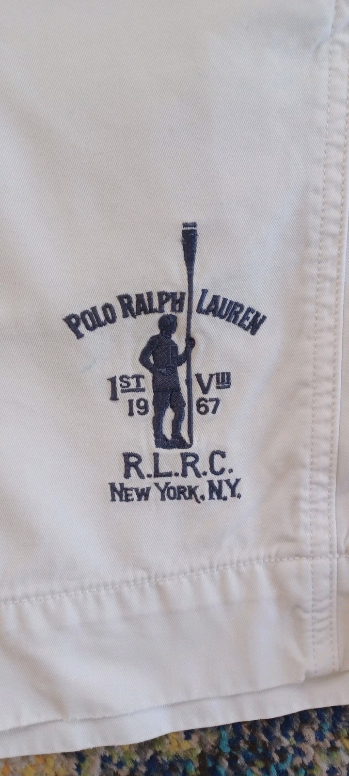 FILA Polo Ralph Lauren uomo bianco RLRC Rowing Club New York canottaggio crew pantaloncini W40