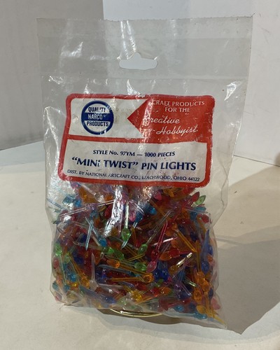 Vintage Mini Twist Pin Lights Narco 1000 Bulbs New Peg Ceramic Christmas Tree - Picture 4 of 7