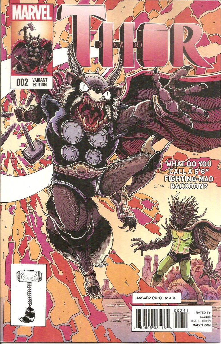 Thor #2 Rocket Raccoon & Groot Stokoe Variant Cover | eBay