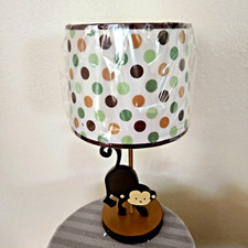 ModPod Nursery Monkey Lamp Base and Shade Polka Dot Monkey Base Lamp 16" NEW