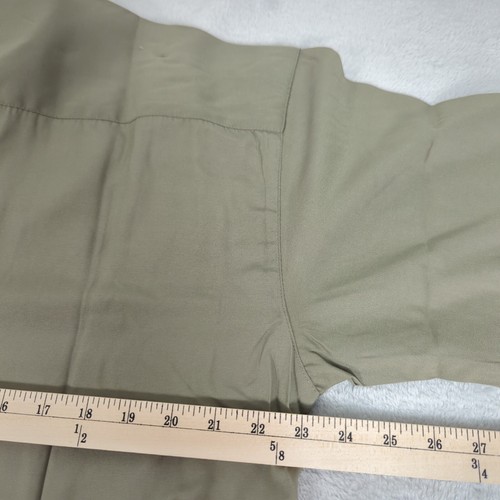 Domani Shirt Mens Medium Green Long Sleeve Embroidered Casual Dress Button NEW - Picture 12 of 12