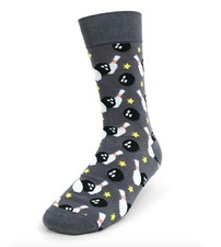 Urban Peacock Men's Novelty Fun Crew Socks - Bowling - Grey, 1 Pair