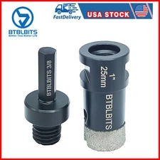 1" 25mm Dry Diamond Core Drill Bit Tile Hole Saw Set Ceramic Quartz Marble Stone