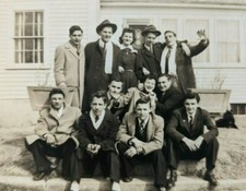 Vintage Photograph 1944 WW2 Era Well Dressed Young Men Ladies Great Image