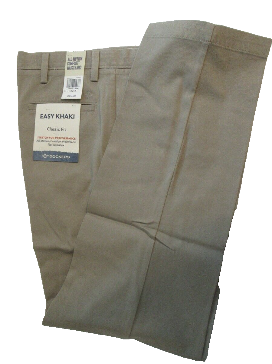 Dockers Men’s Big & Tall Easy Khaki Pant – Comfort Waist, Stretch Timberwolf Khakis, Wrinkle-Resistant