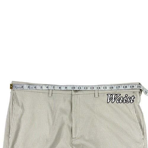 Haggar Seersucker Khaki Stripe Shorts MENS 40 (10" inseam) Expandable Waist EUC - Picture 9 of 16