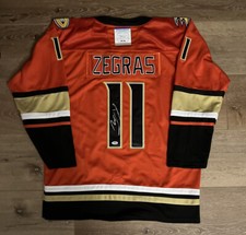 Trevor Zegras Signed Custom Anaheim Ducks Jersey PSA/DNA Size 54