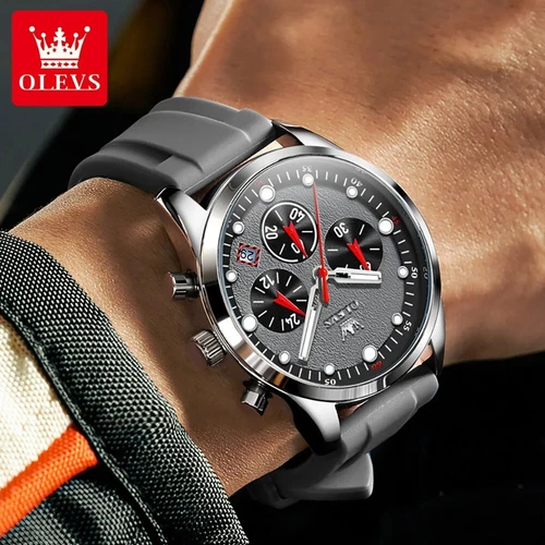 Waterproof Quartz Business Luminous Watch Men OLEVS Luxury Men's Date Strap - Picture 7 of 23