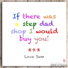 Step Dad Christmas Birthday Card Fathers Father's Day Card Funny Humor Card