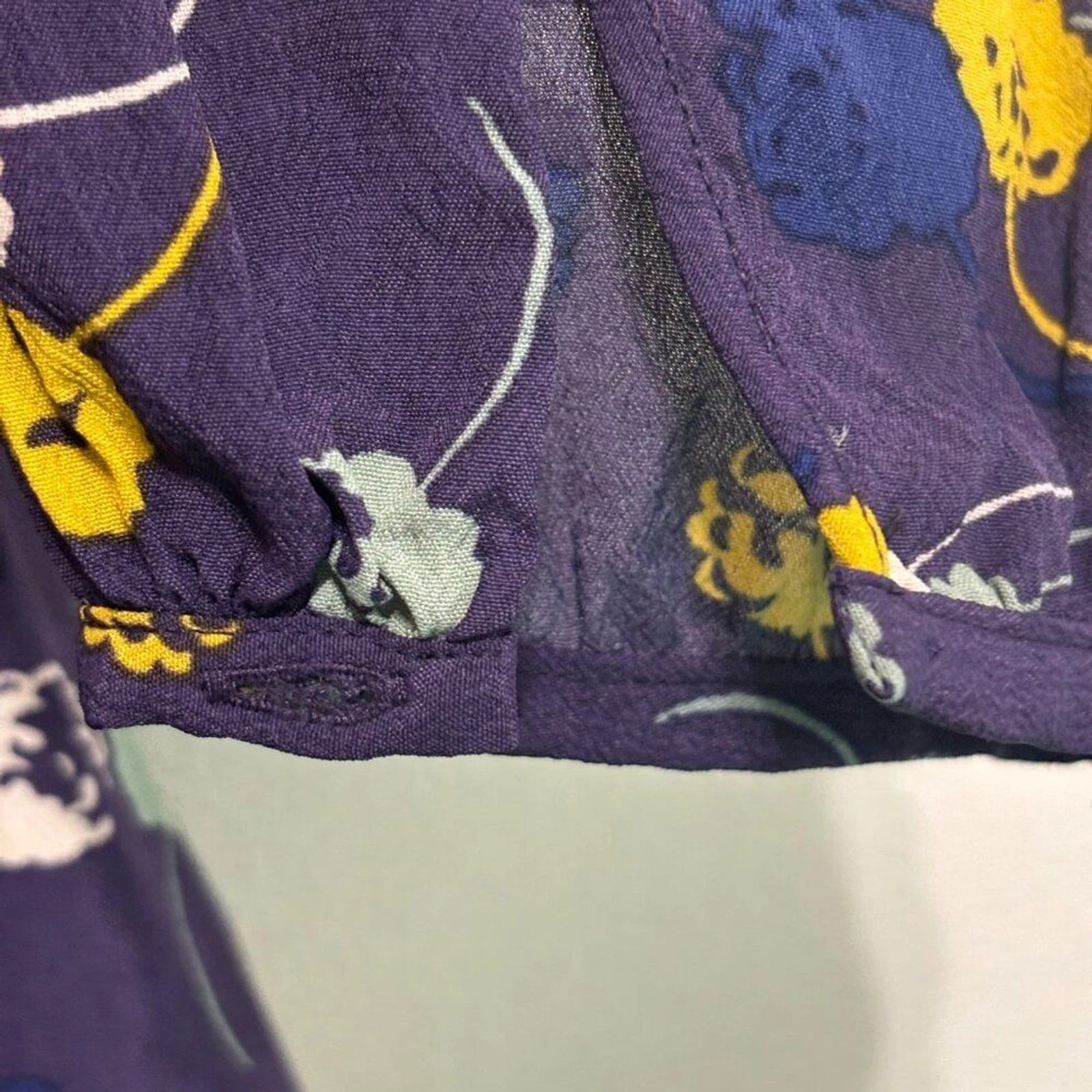 VETEMENTS Boden abito floreale taglia 8 viola manica lunga impreziosito scollo a V