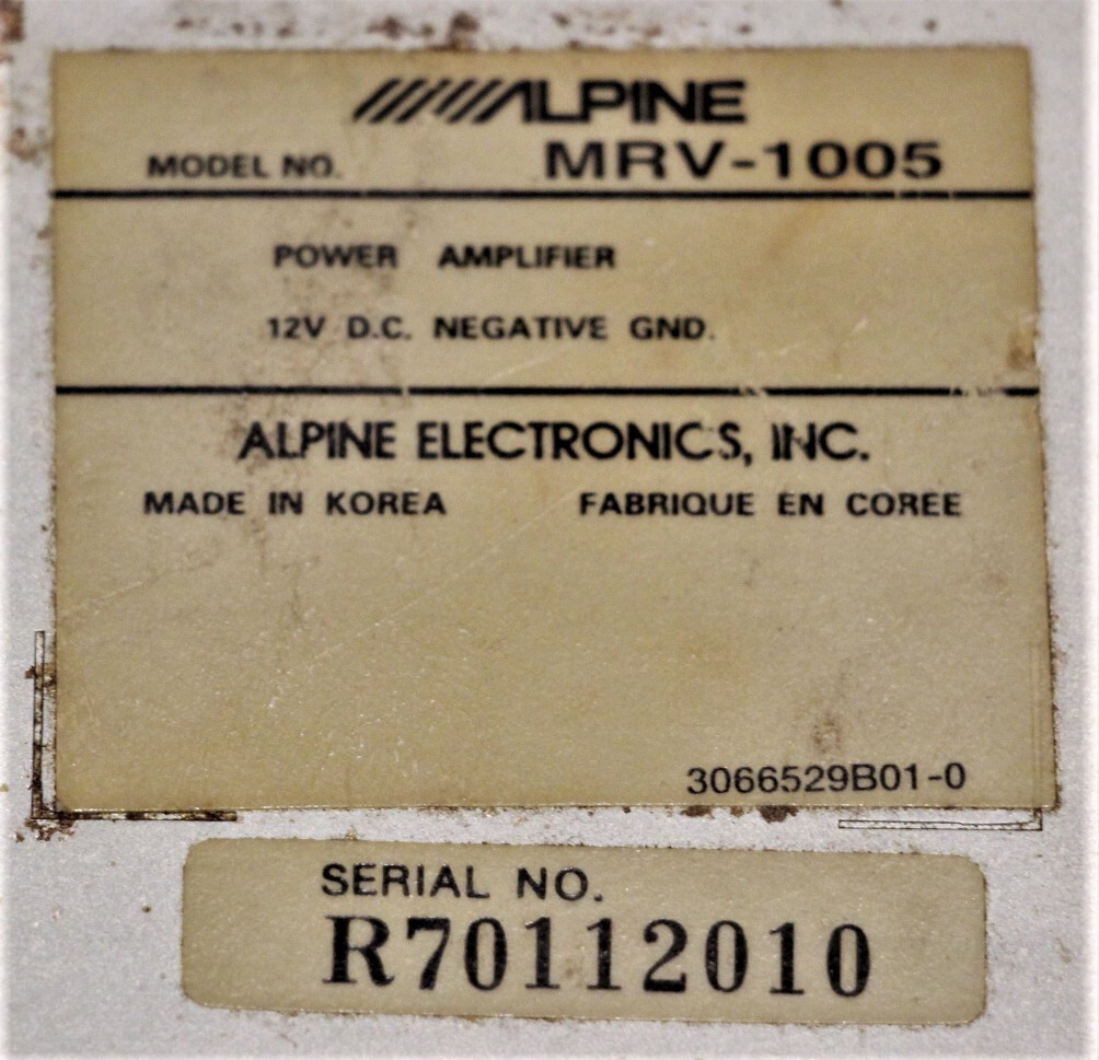 Alpine MRV1005 Mono Block Power Amplifier V12 eBay
