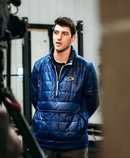 Nike Vintage Rare Down Filled Puffer Thermal Jacket Half Zip Anorak Navy Blue