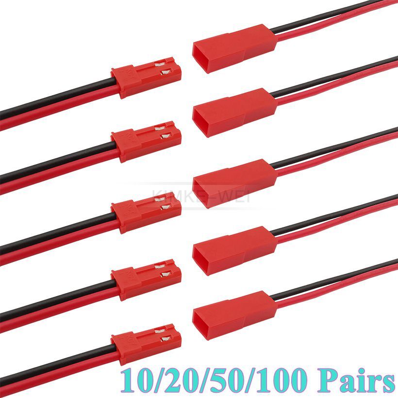 JST BEC 2 Polig Stecker Buchse Mit 22AWG Kabel 10cm Für ESC RC Lipo Akku