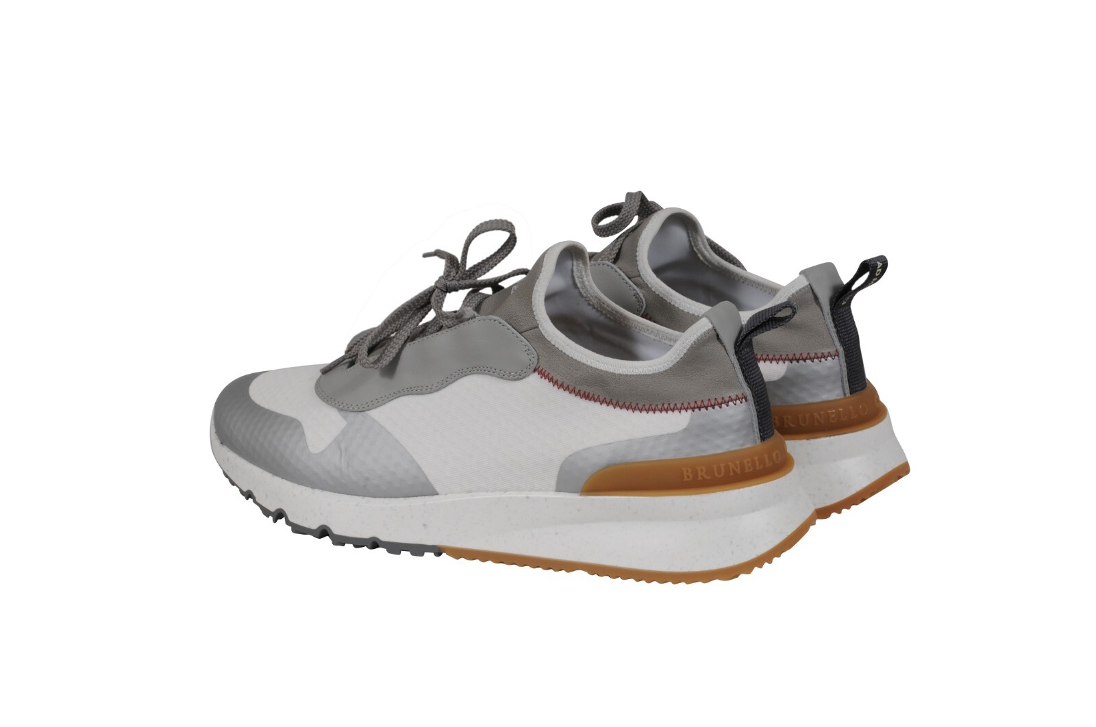 Brunello Cucinelli  Panelled Sneaker Size US 10.5 EU 43.5 White Gray Trainer image 5