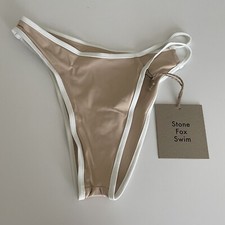 Stone Fox Swim Free People Bikini Bottoms Echo Bottom Frappe XS Beige Beach NWT