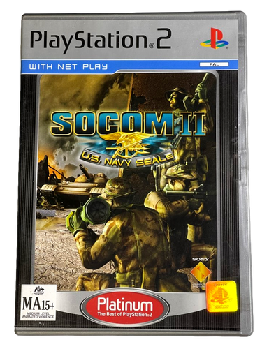 Socom Ii Us Navy Seals Ps2 Platinum Pal Complete Ebay