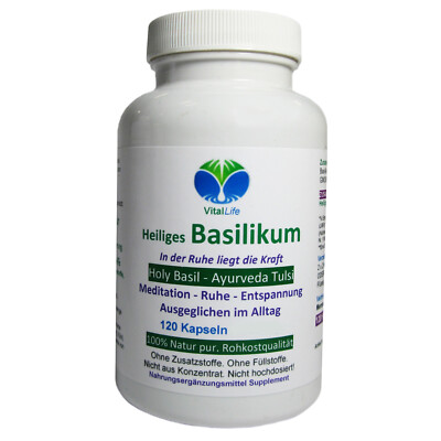 Tulsi Heiliges Indisches Basilikum 120 Kapseln Holy Basil Königskraut. 26700-120