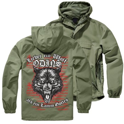 Herren Schlupfjacke Windbreaker Lieber ein Wolf Odins als Lamm Gottes wikinger