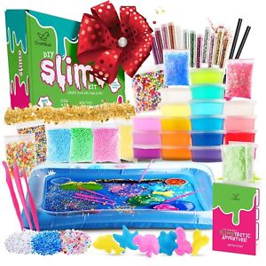 Slime kit for Kids 18 Color Slime Making kit Glitters Foam Balls Beads Play Tray - Click1Get2 Cyber Monday
