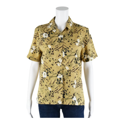 NOTATIONS Petite Damen Bluse Shirt beige Kragen Animal Print M