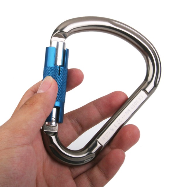 22KN Safety Auto Locking Rock Climbing Abseiling Carabiner Hook