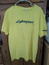 Cyberpunk 2077 Gamestop Promo Tee T Shirt Yellow Size XL  Small Blemish