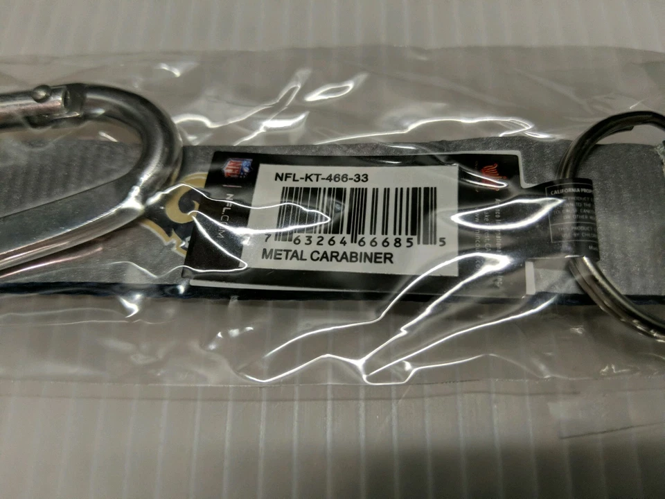 Anillo mosquetón de metal Aminco NFL plateado Los Angeles Rams - Lote de 2 Foto 4 de 4