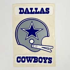 Vintage 1980's Decal Sticker Dallas Cowboys NFL Football Helmet 6" Logo 3 piece