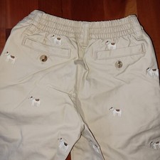 Janie and Jack 12 18 month boy Dog Embroider Pant Khaki Tan Jack Russell Terrier