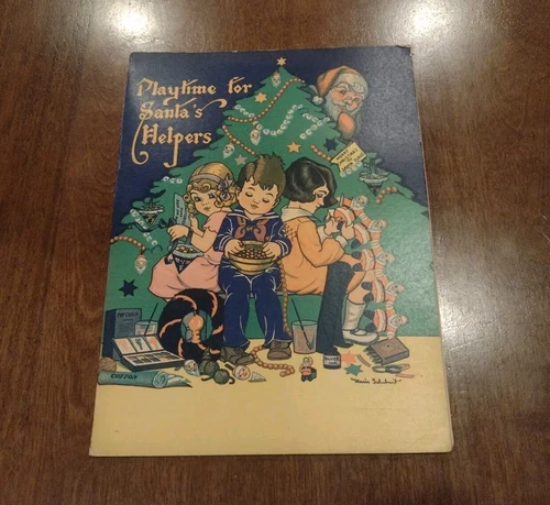 Vintage 1932 Playtime for Santa's Helpers Christmas Kids Activity Book