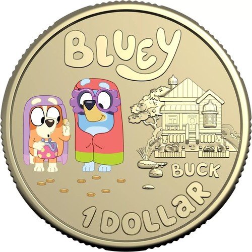 2024 $1 Bluey Dollar-bucks "The Grannies" Coloured UNC Coin ✅READY TO SHIP✅ - Imagen 2 de 3